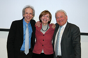 Alain Beretz (premier président de l'Université de Strasbourg, après avoir présidé l'ULP), Florence Benoit-Rohmer (présidente de l’URS, 2003-2008) et Bernard Michon (président de l’UMB, 2007-2008).