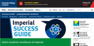 Le Success guide met à disposition des étudiants  de l'Imperial College de Londres des outils  d’apprentissage à distance. Crédit : Imperial  College London