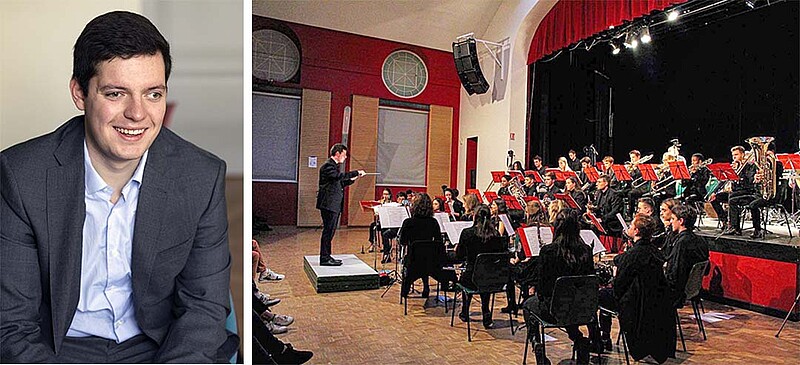 L'Orchestre d’harmonie des jeunes de Strasbourg (OHJS), qui compte une quarantaine de musiciens, essentiellement étudiants, est dirigé par Maxime Maurer.