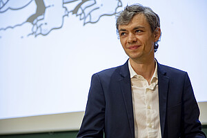 Benoit Ribon lors de la finale régionale de Ma thèse en 180 secondes, en mars 2019.